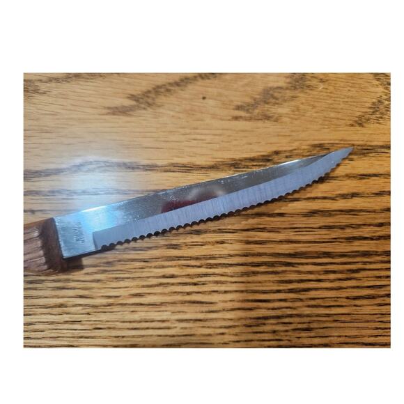 Vintage Set of 10 Mid Century Japanese high carbon Steel Steak Knives